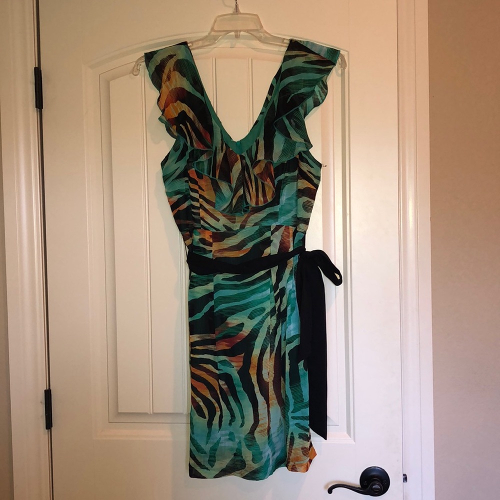 Abstract v-neck dress